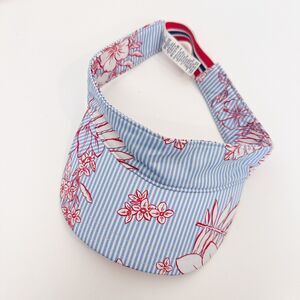 Janie and Jack Stripes Floral Visor Sz 6-8 Tennis Golf